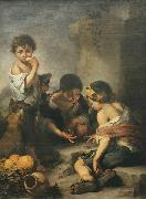 Bartolome Esteban Murillo Kinder beim Werfelspiel oil on canvas